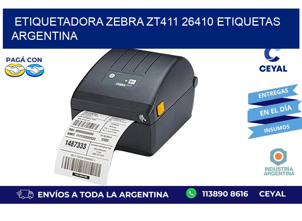 etiquetadora zebra zt411 26410 etiquetas argentina