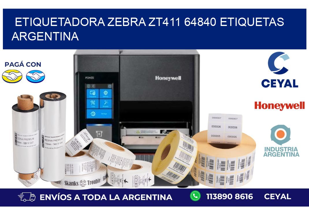 etiquetadora zebra zt411 64840 etiquetas argentina