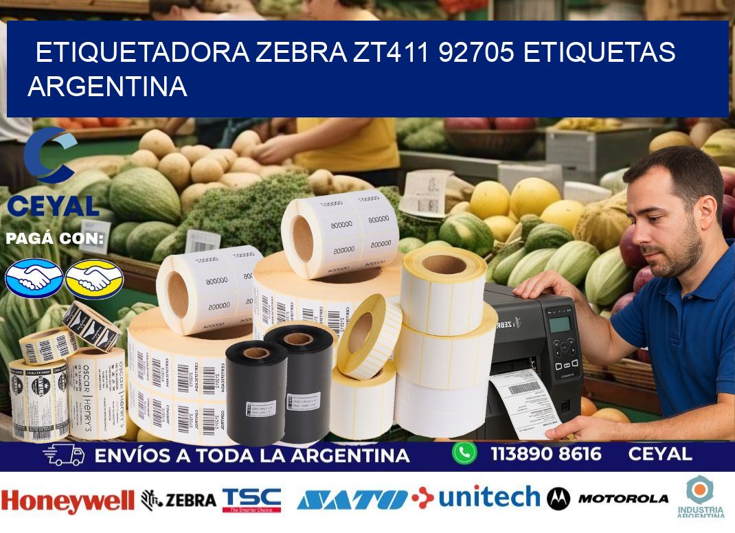 etiquetadora zebra zt411 92705 etiquetas argentina