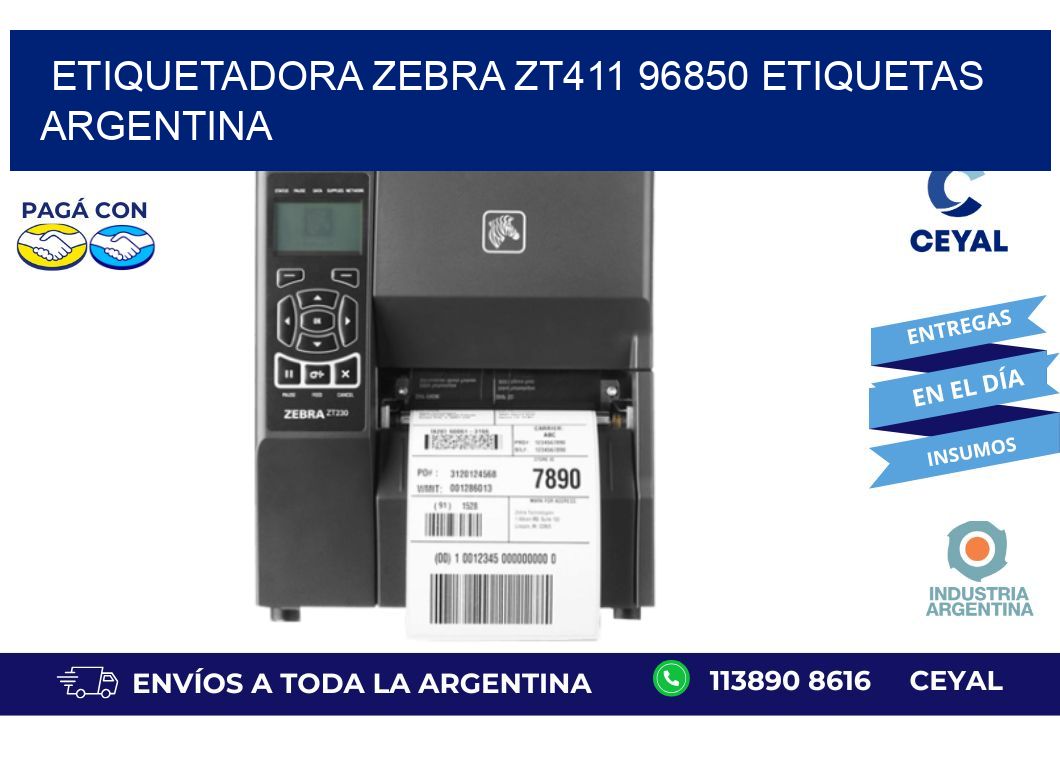 etiquetadora zebra zt411 96850 etiquetas argentina