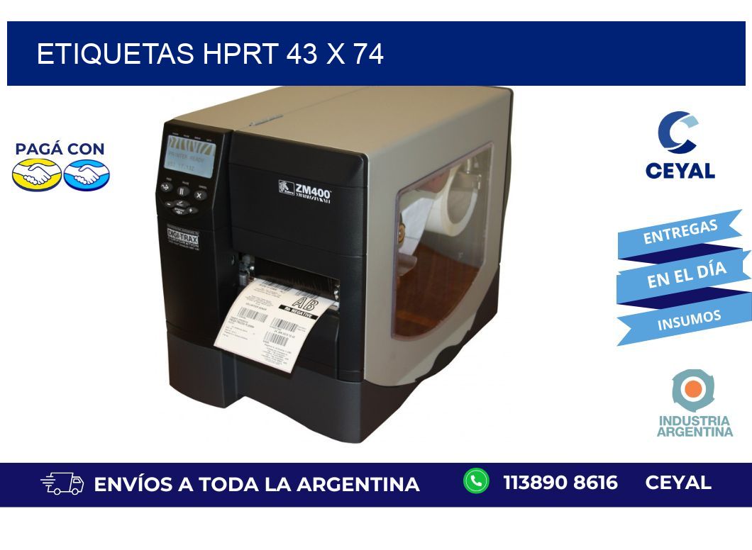 etiquetas hprt 43 x 74