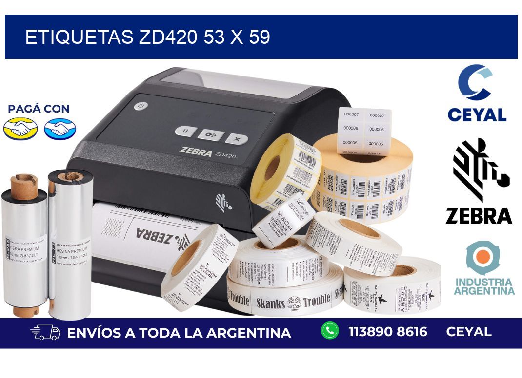 etiquetas zd420 53 x 59