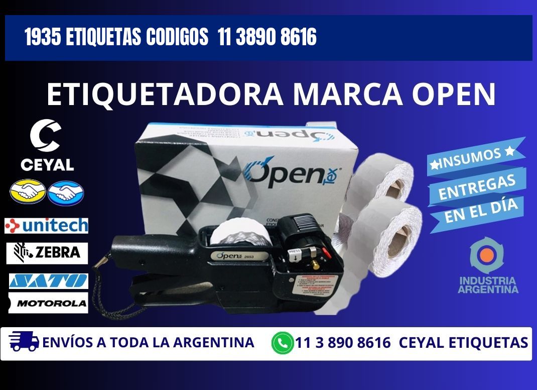 1935 ETIQUETAS CODIGOS  11 3890 8616