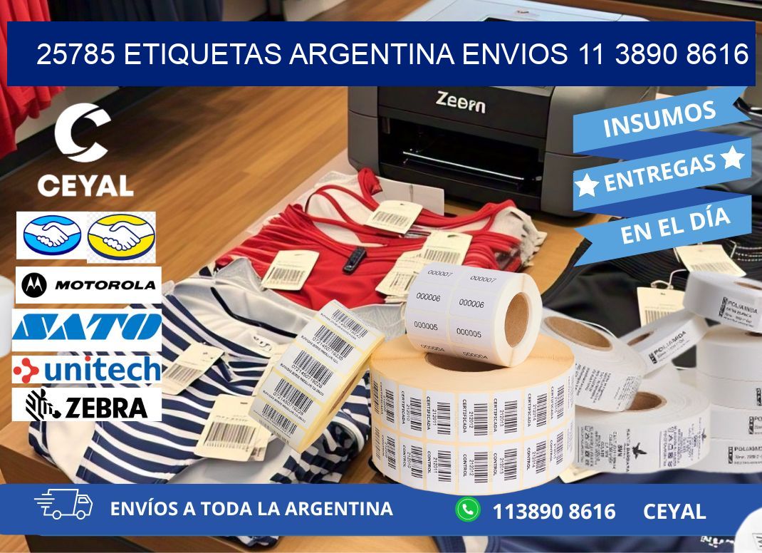 25785 ETIQUETAS ARGENTINA ENVIOS 11 3890 8616