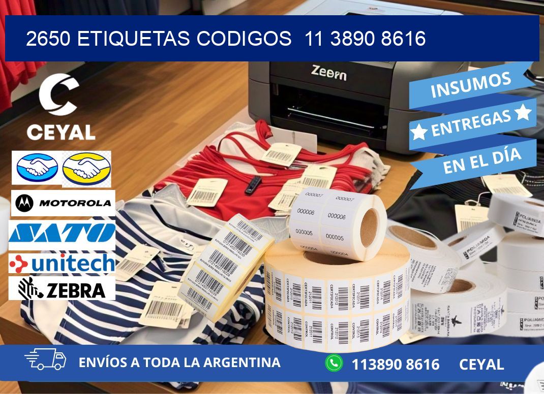 2650 ETIQUETAS CODIGOS  11 3890 8616