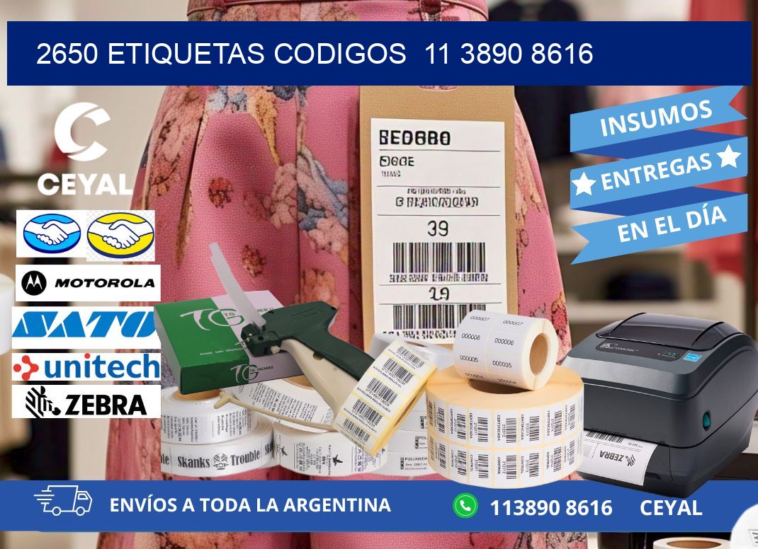 2650 ETIQUETAS CODIGOS  11 3890 8616