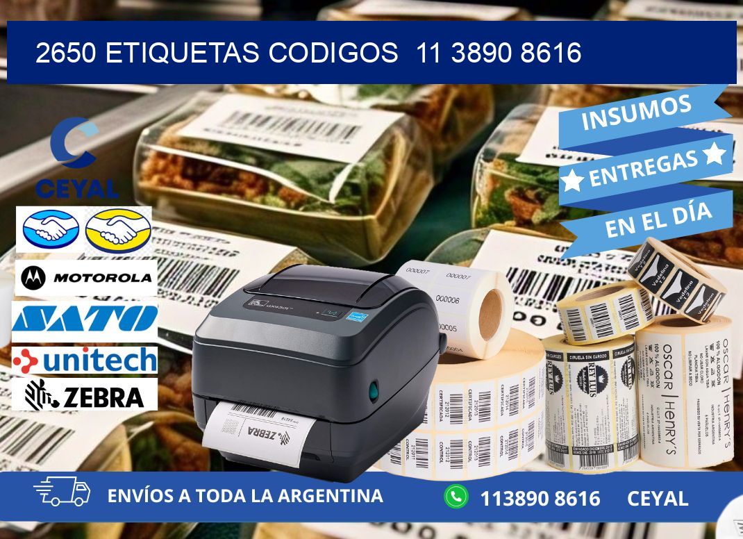 2650 ETIQUETAS CODIGOS  11 3890 8616
