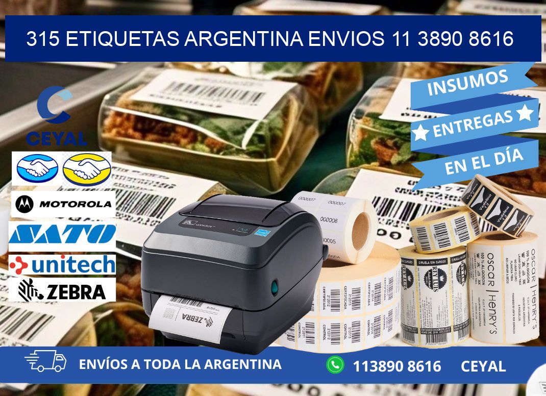 315 ETIQUETAS ARGENTINA ENVIOS 11 3890 8616