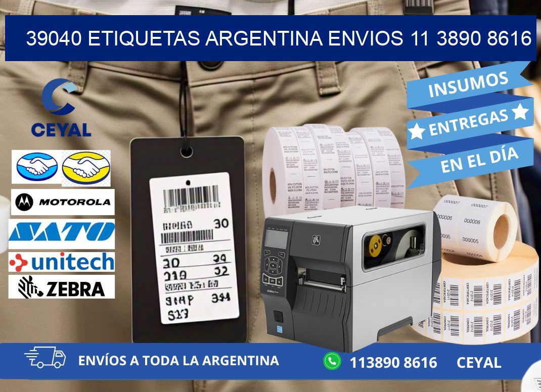 39040 ETIQUETAS ARGENTINA ENVIOS 11 3890 8616