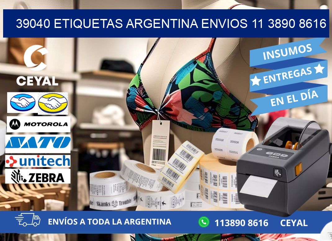39040 ETIQUETAS ARGENTINA ENVIOS 11 3890 8616