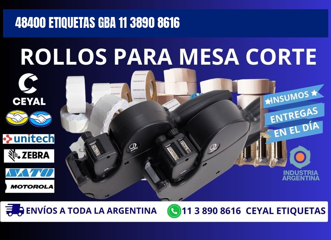 48400 ETIQUETAS GBA 11 3890 8616