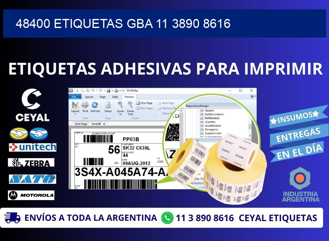 48400 ETIQUETAS GBA 11 3890 8616