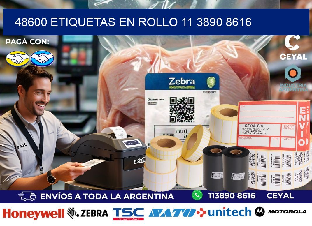 48600 ETIQUETAS EN ROLLO 11 3890 8616