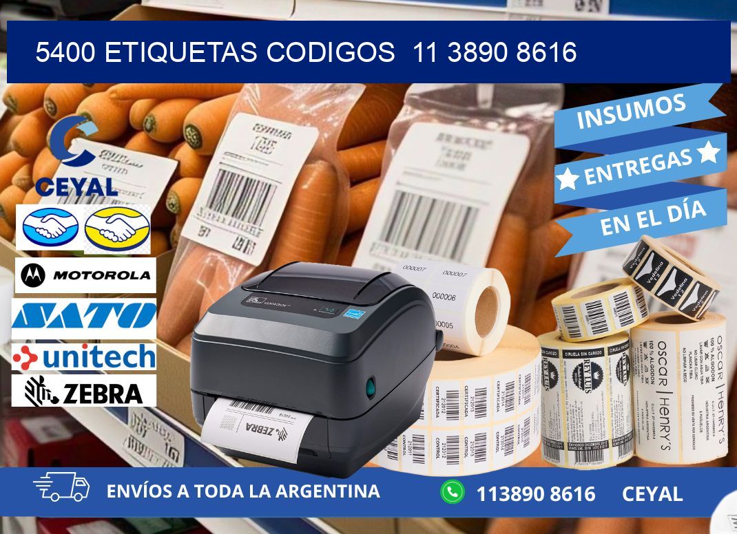 5400 ETIQUETAS CODIGOS  11 3890 8616