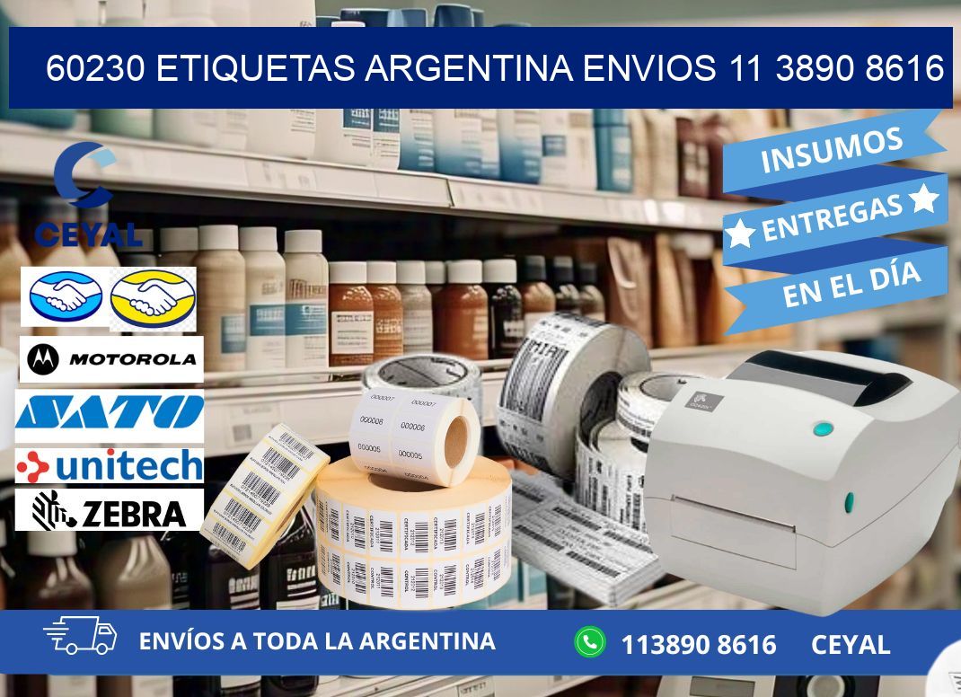 60230 ETIQUETAS ARGENTINA ENVIOS 11 3890 8616