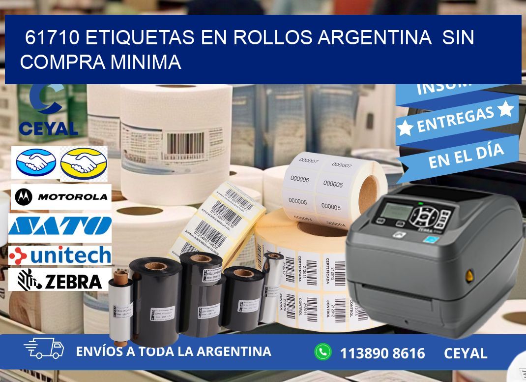 61710 ETIQUETAS EN ROLLOS ARGENTINA  SIN COMPRA MINIMA