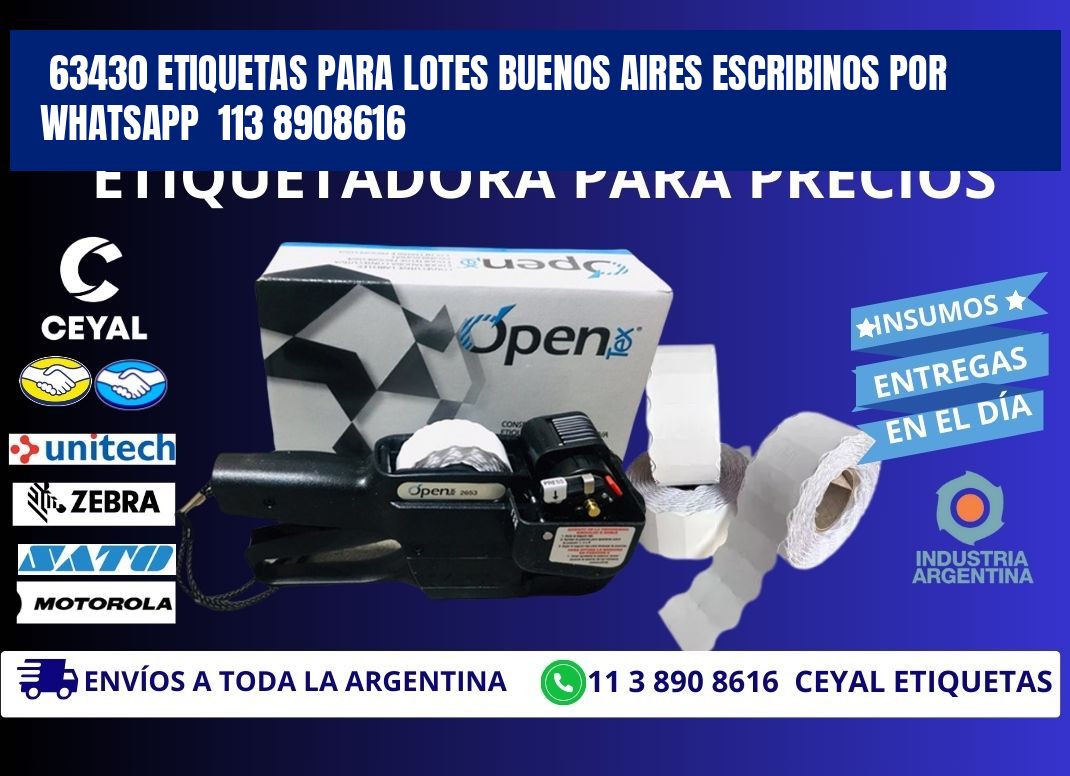 63430 ETIQUETAS PARA LOTES BUENOS AIRES ESCRIBINOS POR WHATSAPP  113 8908616