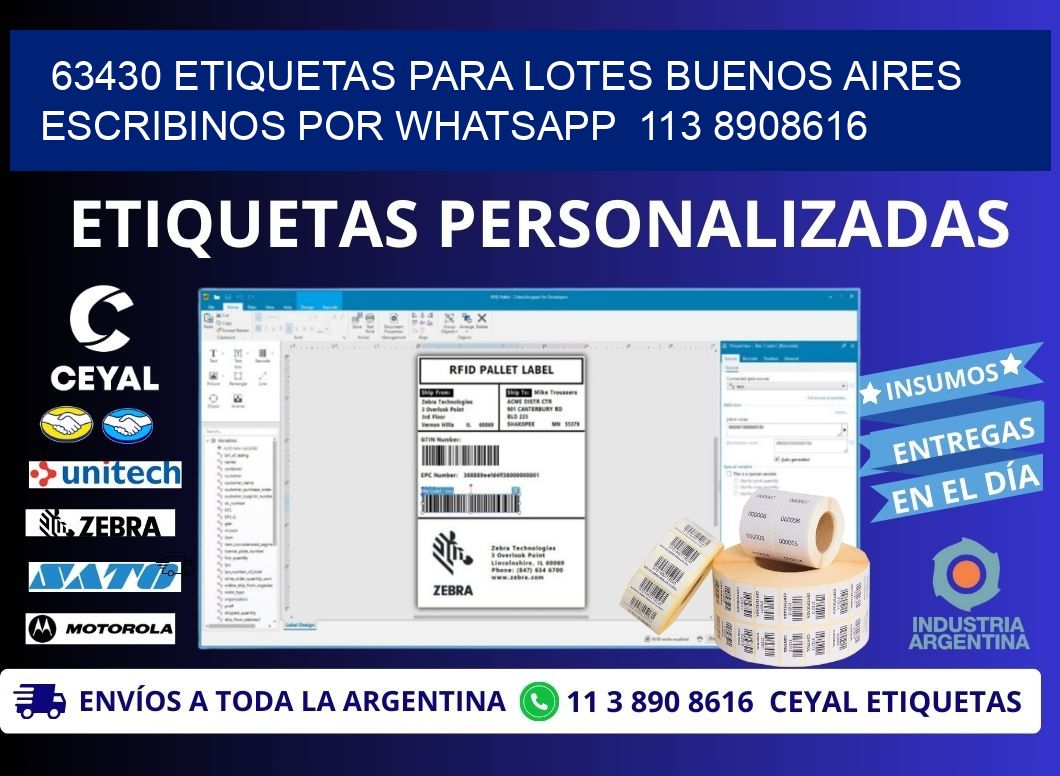 63430 ETIQUETAS PARA LOTES BUENOS AIRES ESCRIBINOS POR WHATSAPP  113 8908616