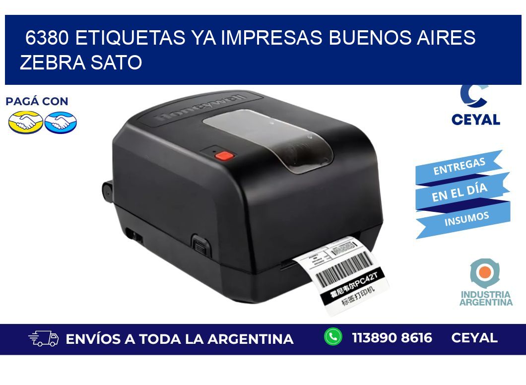6380 ETIQUETAS YA IMPRESAS BUENOS AIRES ZEBRA SATO
