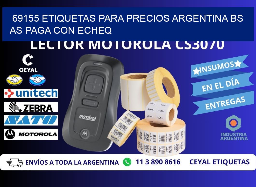 69155 ETIQUETAS PARA PRECIOS ARGENTINA BS AS PAGA CON ECHEQ