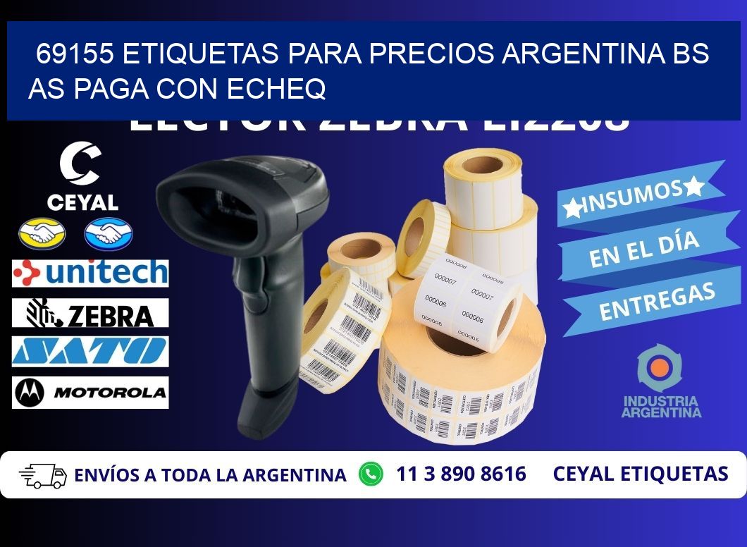 69155 ETIQUETAS PARA PRECIOS ARGENTINA BS AS PAGA CON ECHEQ