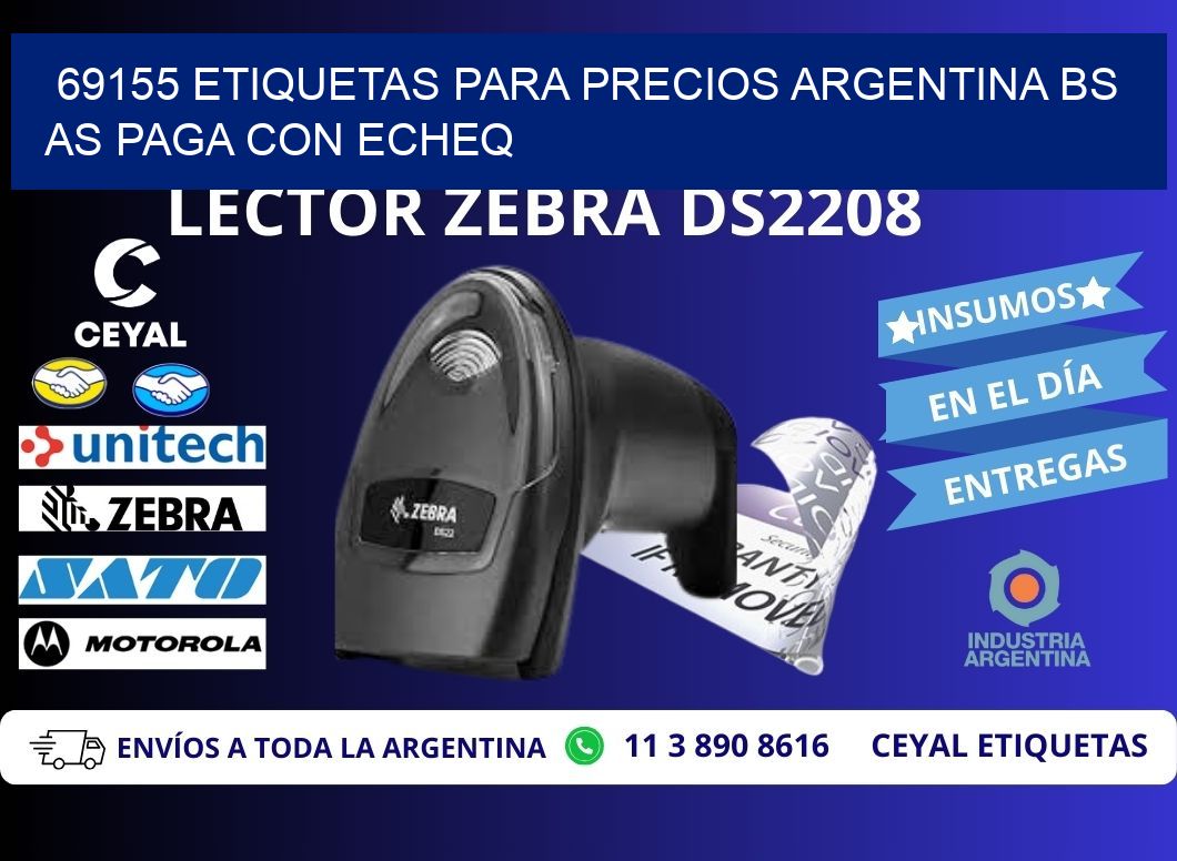 69155 ETIQUETAS PARA PRECIOS ARGENTINA BS AS PAGA CON ECHEQ