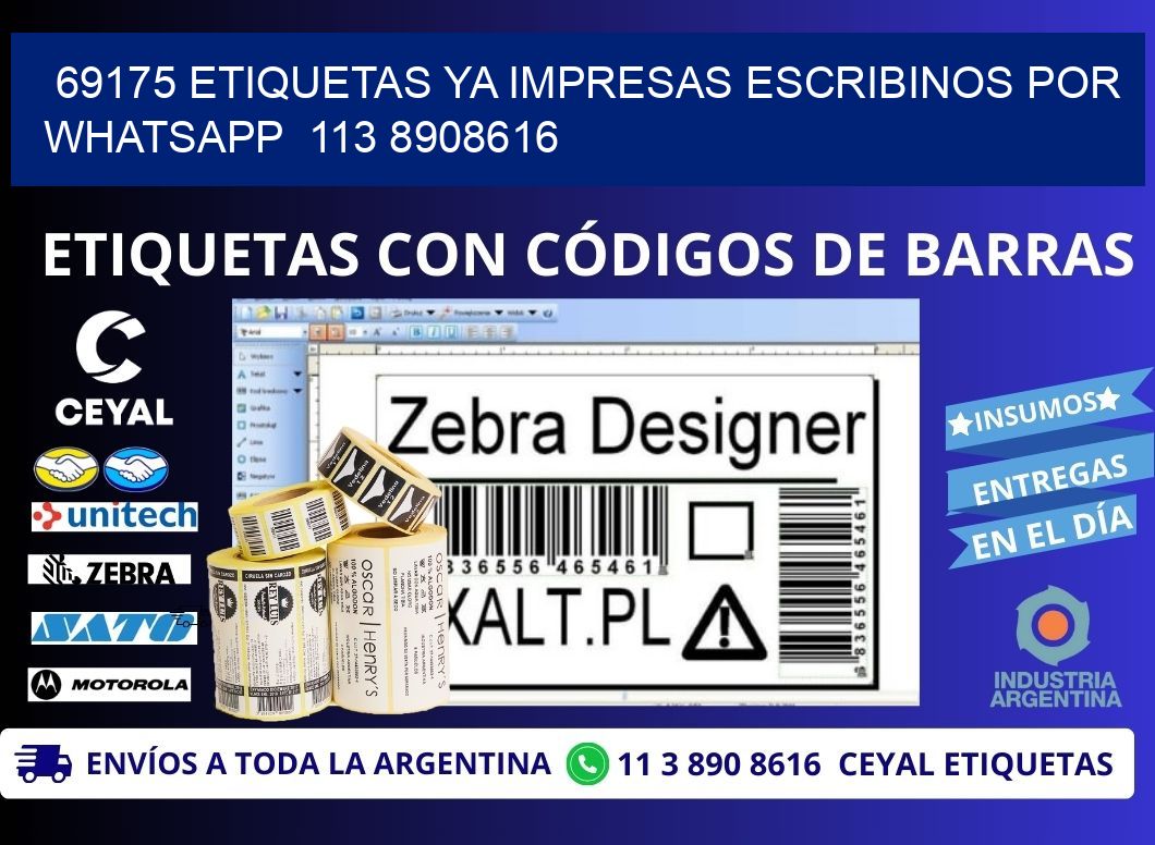 69175 ETIQUETAS YA IMPRESAS ESCRIBINOS POR WHATSAPP  113 8908616
