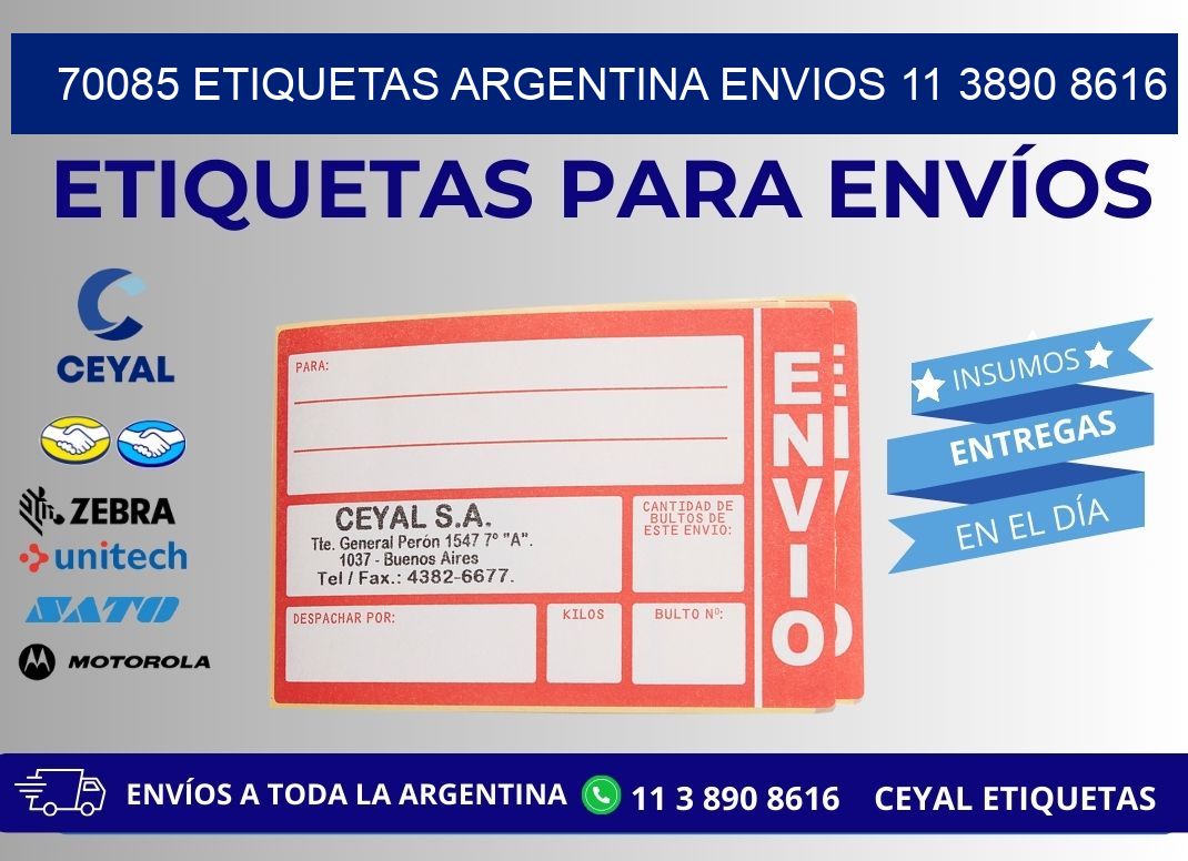 70085 ETIQUETAS ARGENTINA ENVIOS 11 3890 8616
