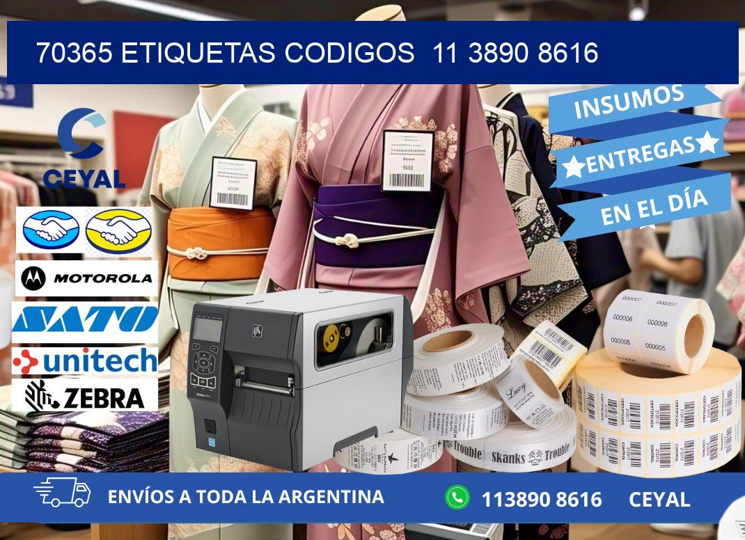 70365 ETIQUETAS CODIGOS  11 3890 8616