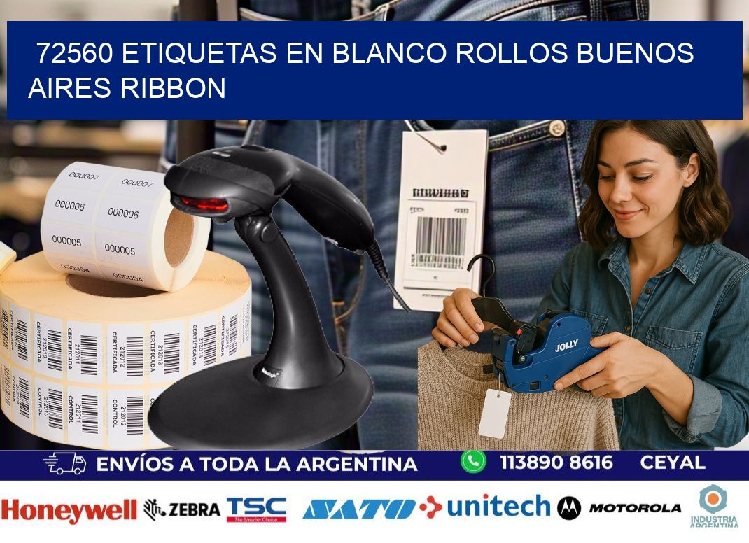 72560 ETIQUETAS EN BLANCO ROLLOS BUENOS AIRES RIBBON