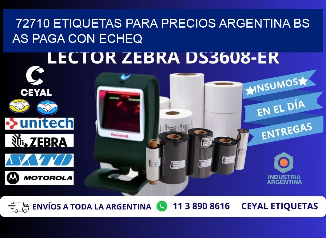 72710 ETIQUETAS PARA PRECIOS ARGENTINA BS AS PAGA CON ECHEQ