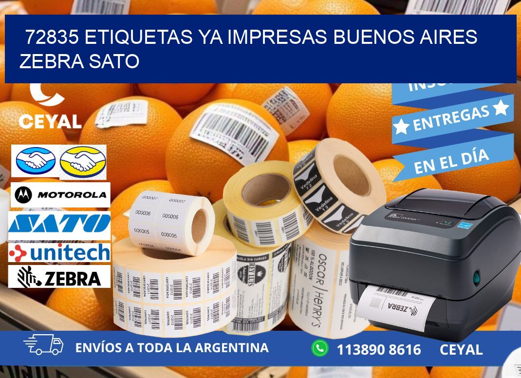 72835 ETIQUETAS YA IMPRESAS BUENOS AIRES ZEBRA SATO