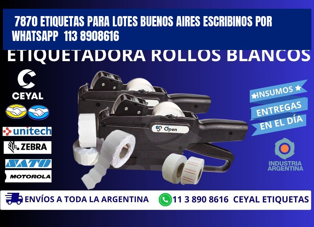 7870 ETIQUETAS PARA LOTES BUENOS AIRES ESCRIBINOS POR WHATSAPP  113 8908616