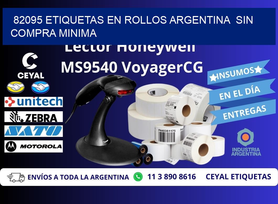 82095 ETIQUETAS EN ROLLOS ARGENTINA  SIN COMPRA MINIMA
