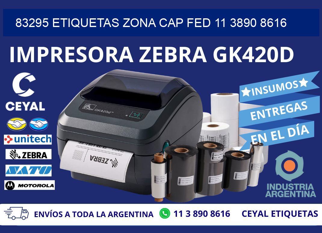83295 ETIQUETAS ZONA CAP FED 11 3890 8616