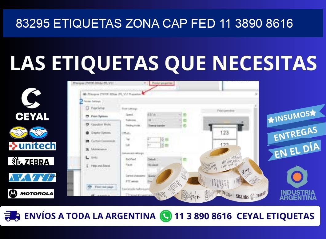 83295 ETIQUETAS ZONA CAP FED 11 3890 8616