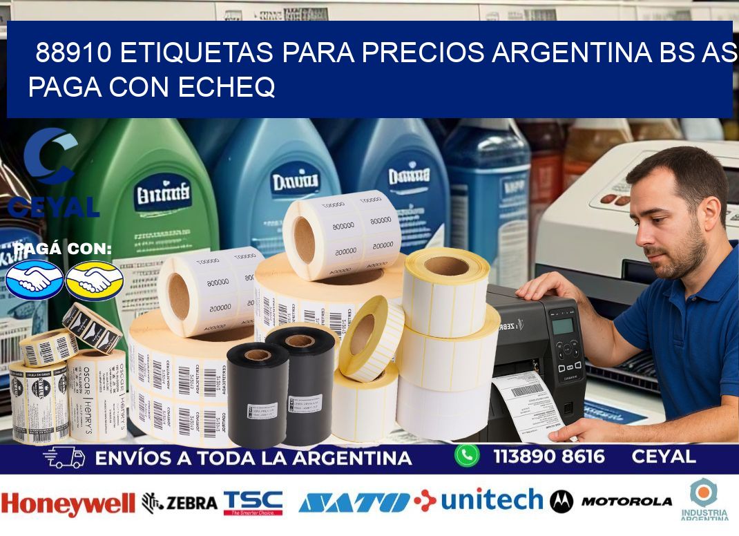 88910 ETIQUETAS PARA PRECIOS ARGENTINA BS AS PAGA CON ECHEQ
