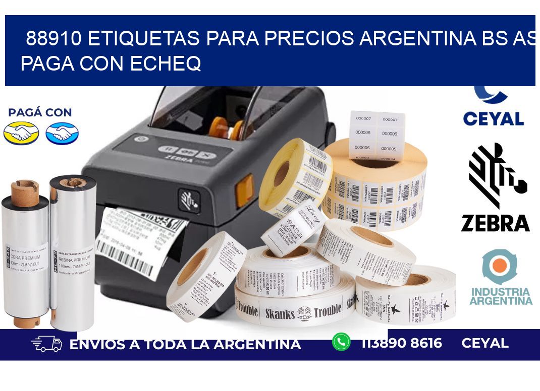 88910 ETIQUETAS PARA PRECIOS ARGENTINA BS AS PAGA CON ECHEQ