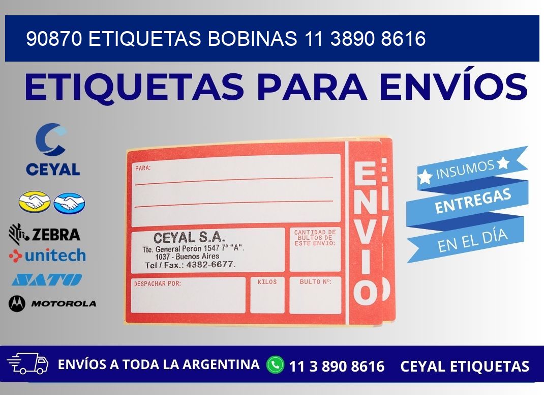 90870 ETIQUETAS BOBINAS 11 3890 8616