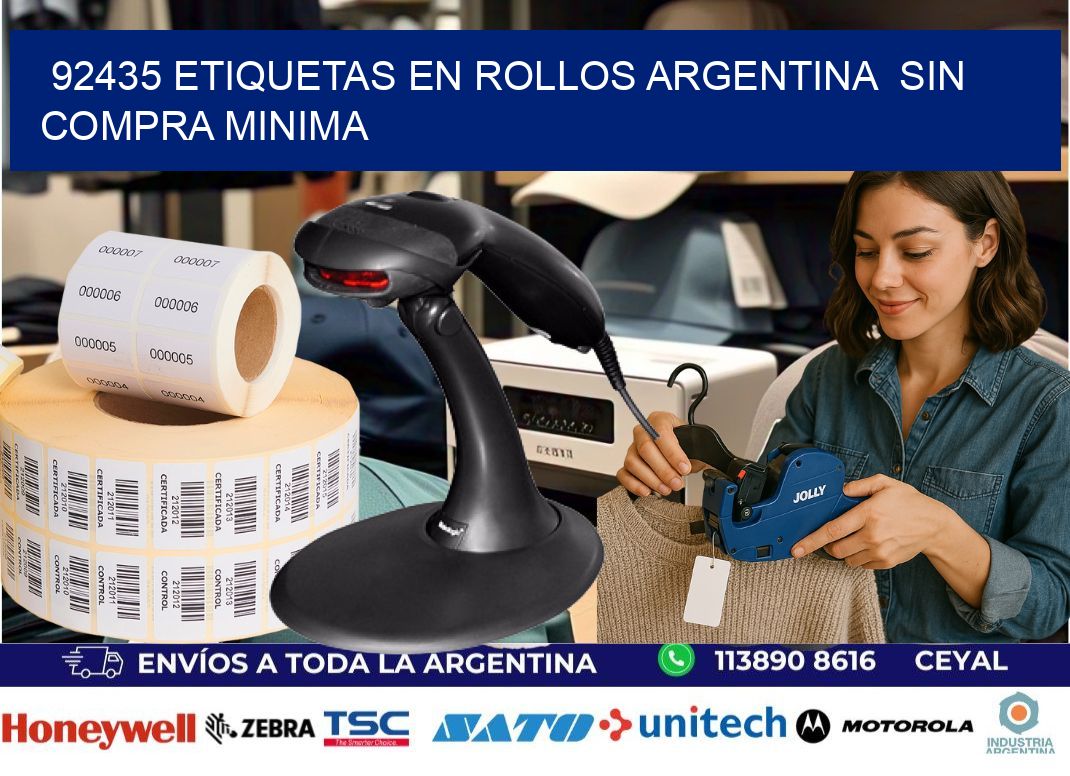 92435 ETIQUETAS EN ROLLOS ARGENTINA  SIN COMPRA MINIMA