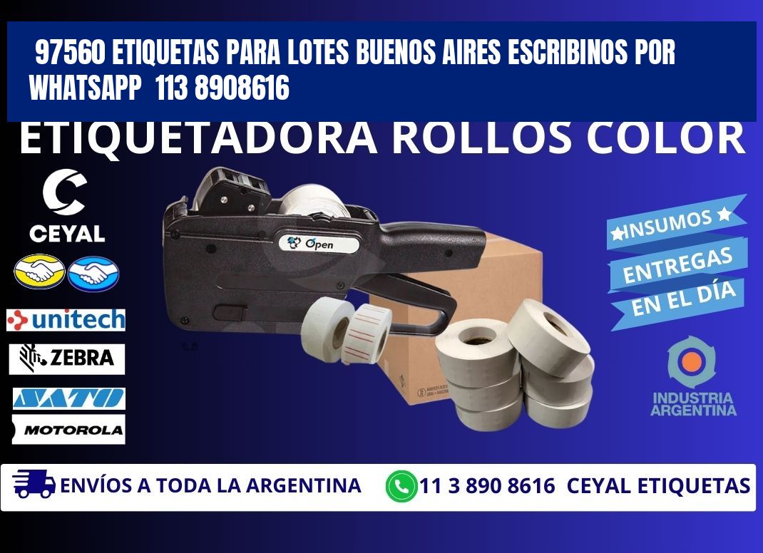 97560 ETIQUETAS PARA LOTES BUENOS AIRES ESCRIBINOS POR WHATSAPP  113 8908616