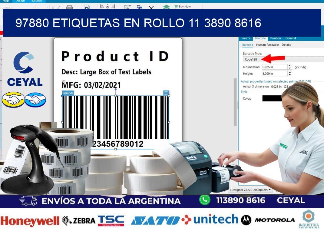 97880 ETIQUETAS EN ROLLO 11 3890 8616