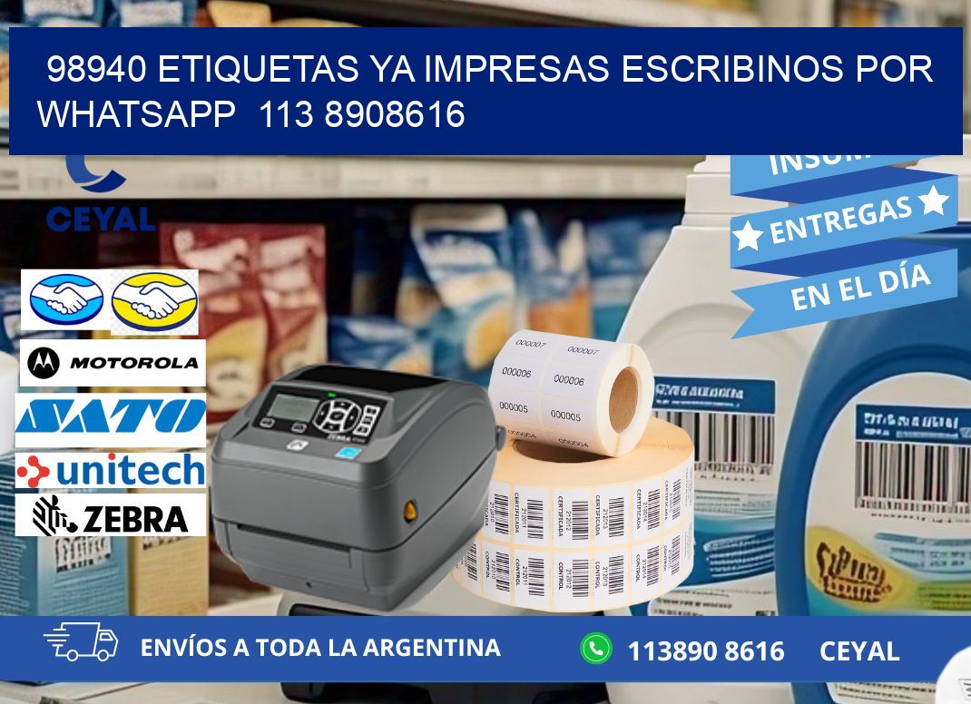 98940 ETIQUETAS YA IMPRESAS ESCRIBINOS POR WHATSAPP  113 8908616