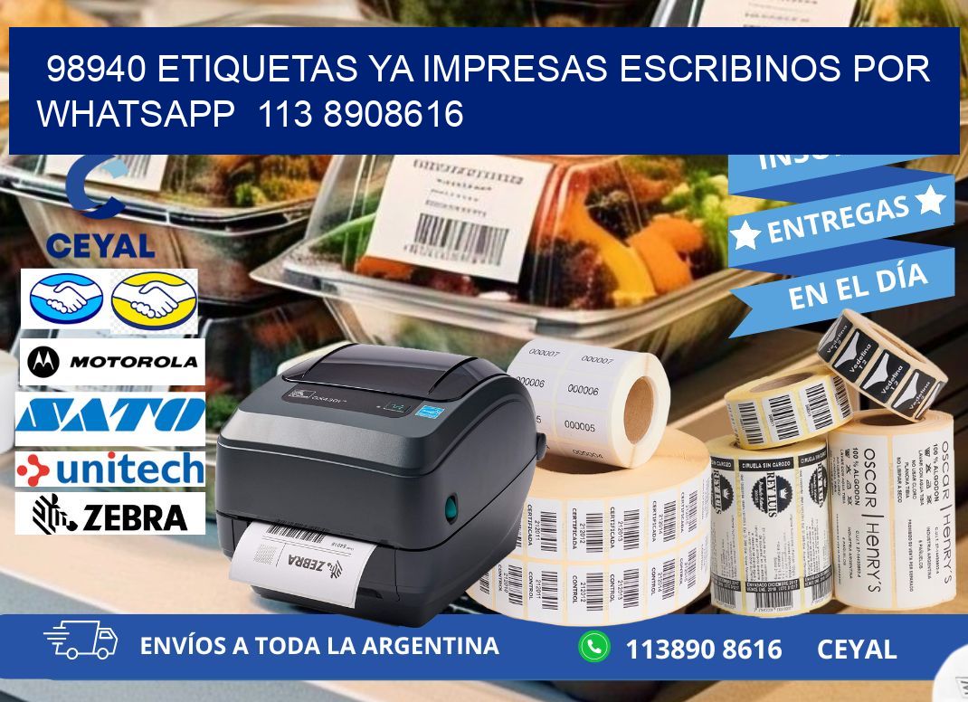 98940 ETIQUETAS YA IMPRESAS ESCRIBINOS POR WHATSAPP  113 8908616