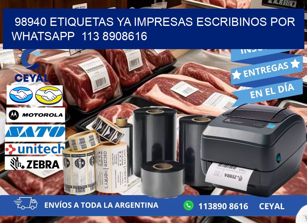 98940 ETIQUETAS YA IMPRESAS ESCRIBINOS POR WHATSAPP  113 8908616