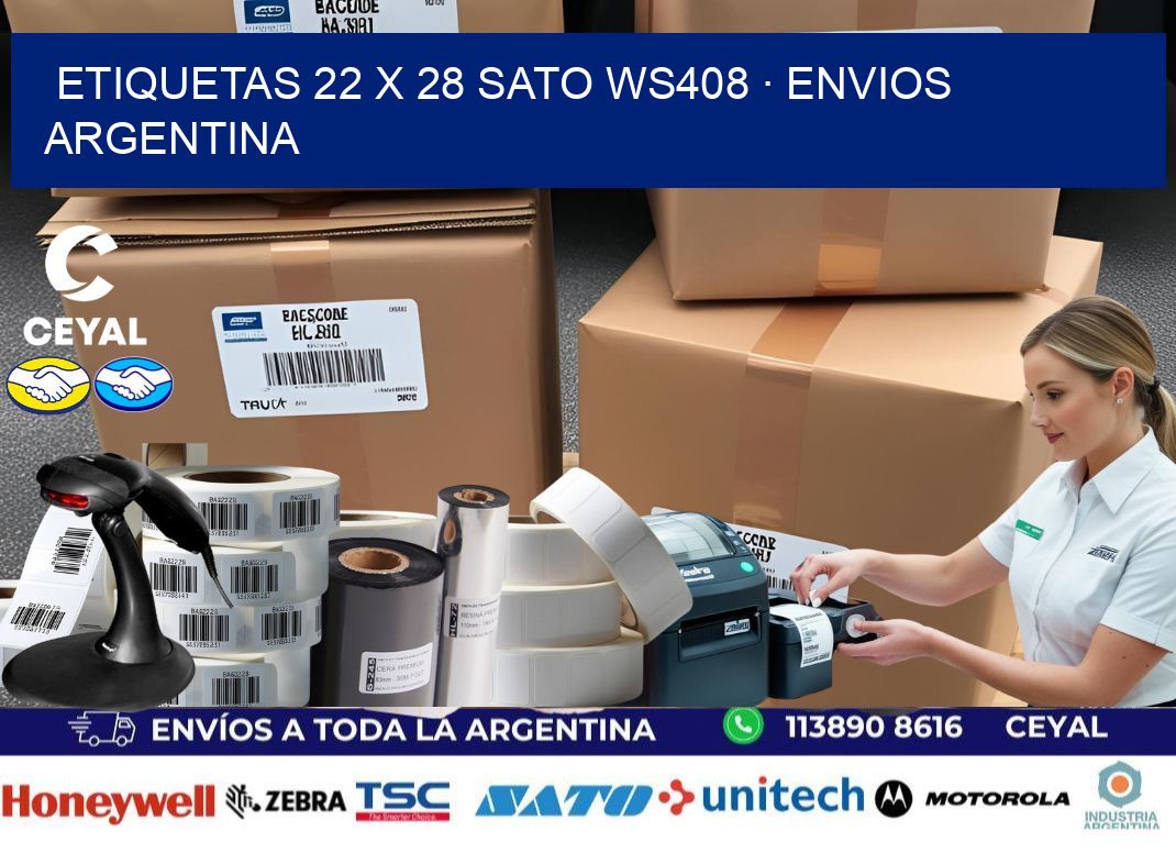 ETIQUETAS 22 x 28 SATO WS408 · ENVIOS ARGENTINA