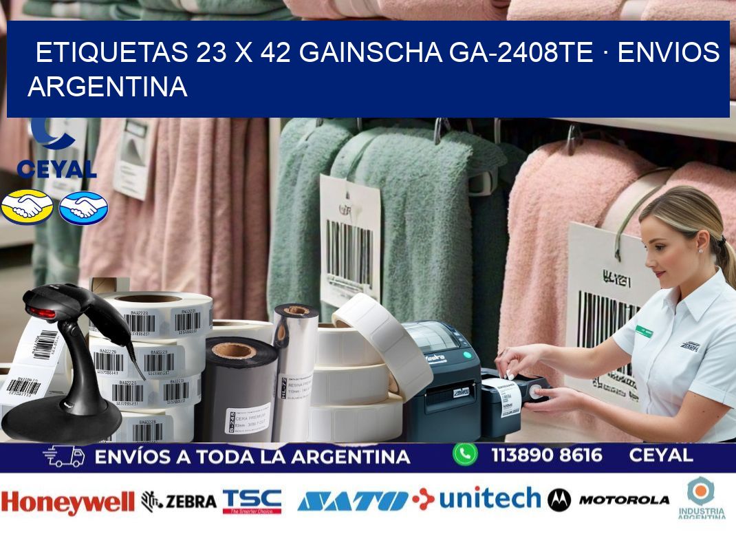 ETIQUETAS 23 x 42 GAINSCHA GA-2408TE · ENVIOS ARGENTINA