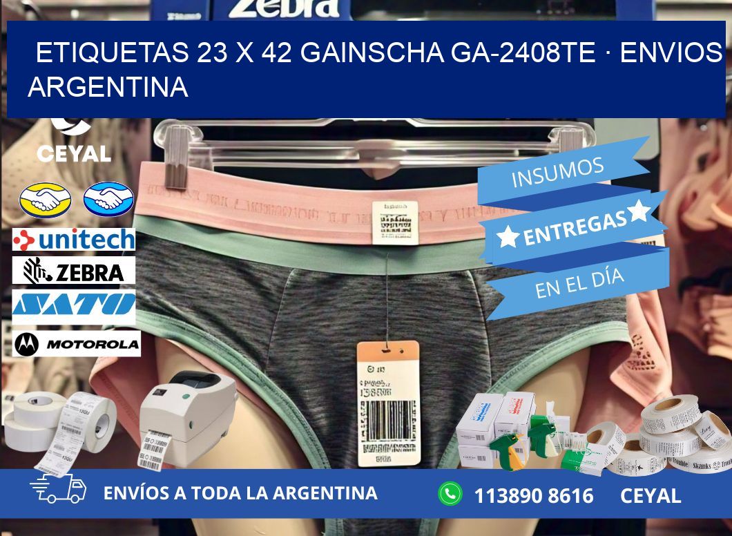ETIQUETAS 23 x 42 GAINSCHA GA-2408TE · ENVIOS ARGENTINA