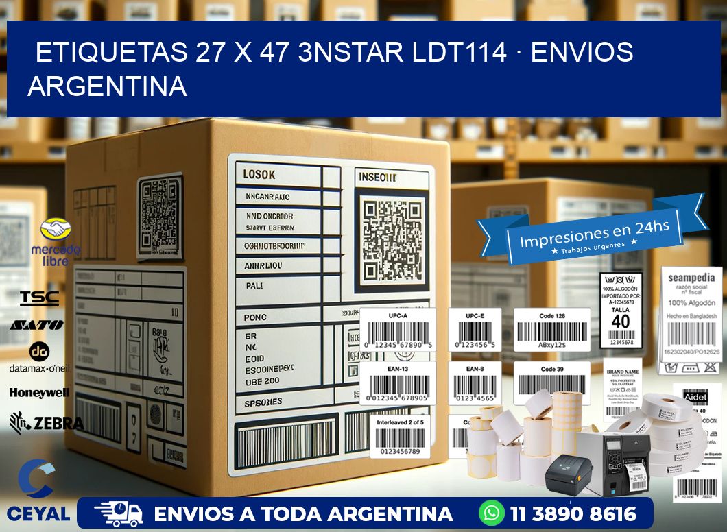 ETIQUETAS 27 x 47 3NSTAR LDT114 · ENVIOS ARGENTINA
