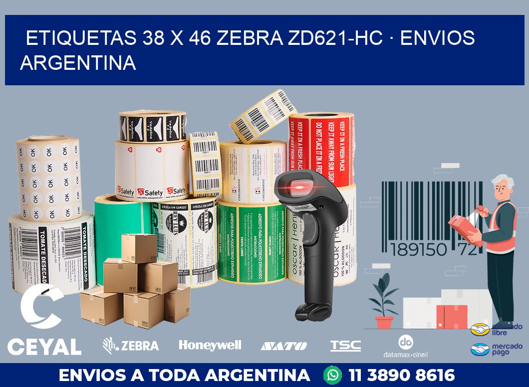ETIQUETAS 38 x 46 ZEBRA ZD621-HC · ENVIOS ARGENTINA